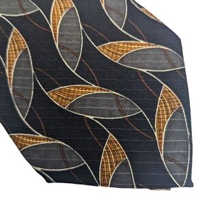 Valentino Black and Gold Patterned Tie Formal, Business, Abstract